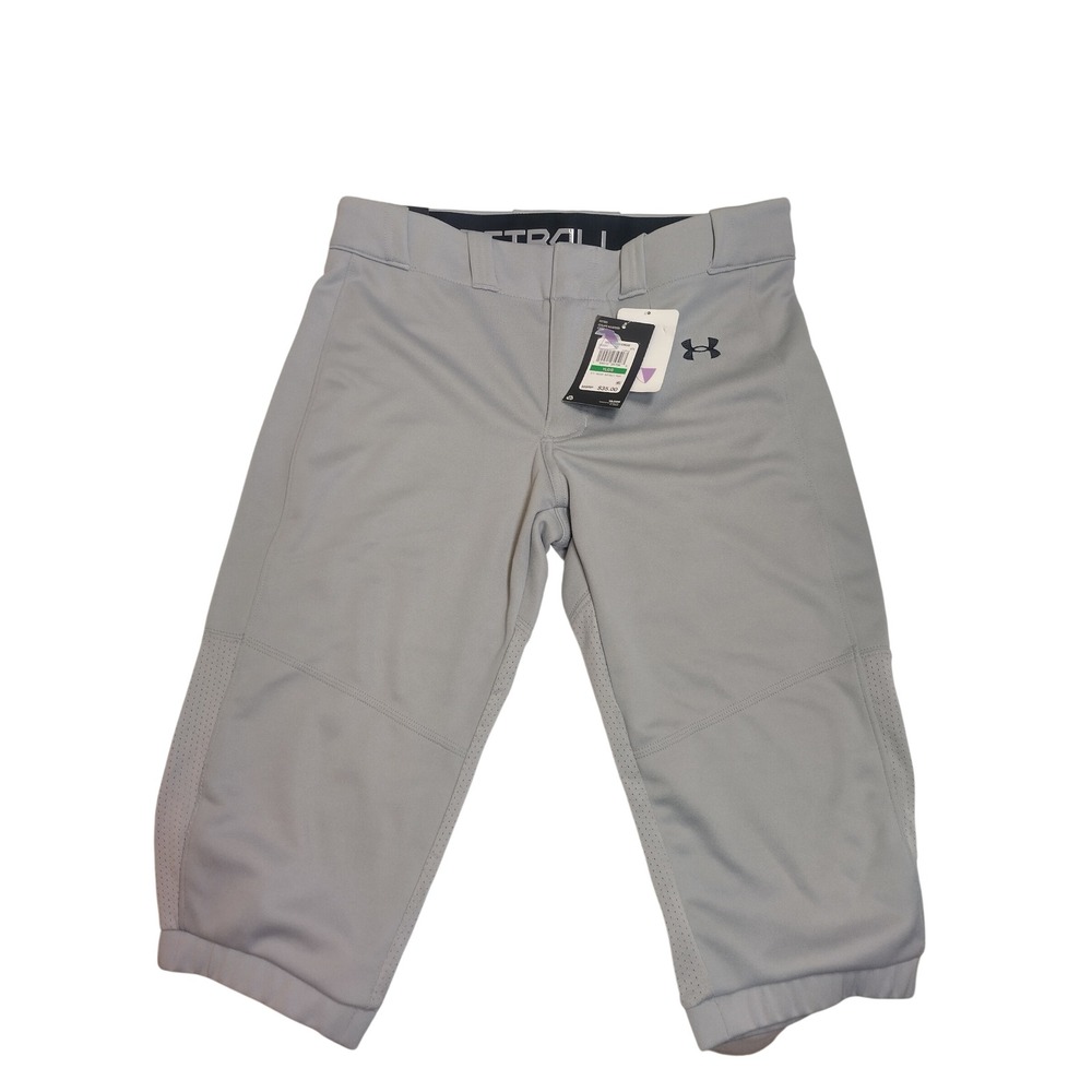 Under Armour Girls Gray Softball Pants Cropped Knicker Youth Large YLG NWT - Picture 7 of 7